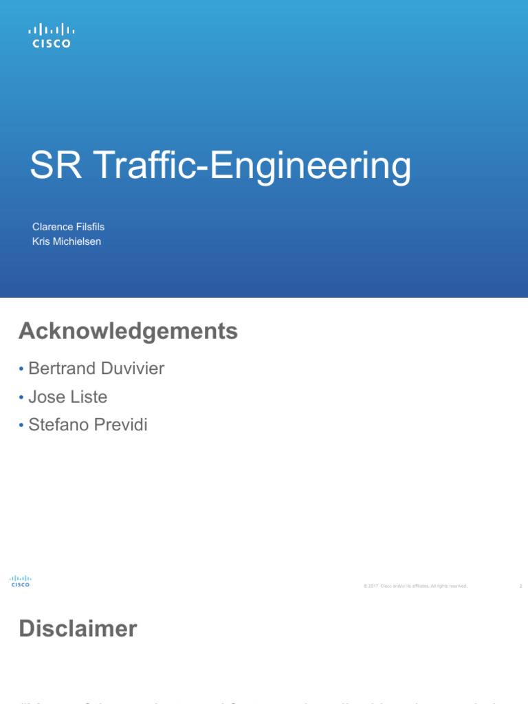 Segment Routing Policy for Traffic Engineering | PDF | Networking ...