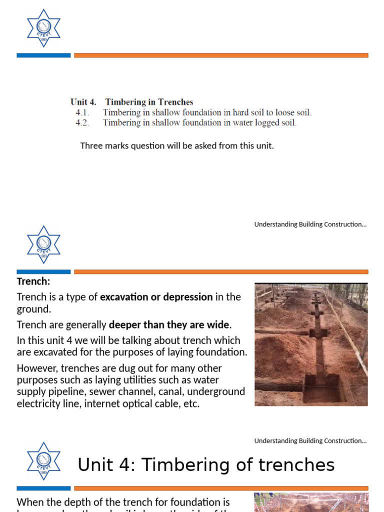 Timbering Methods for Trench Excavation | PDF | Trench | Deep Foundation