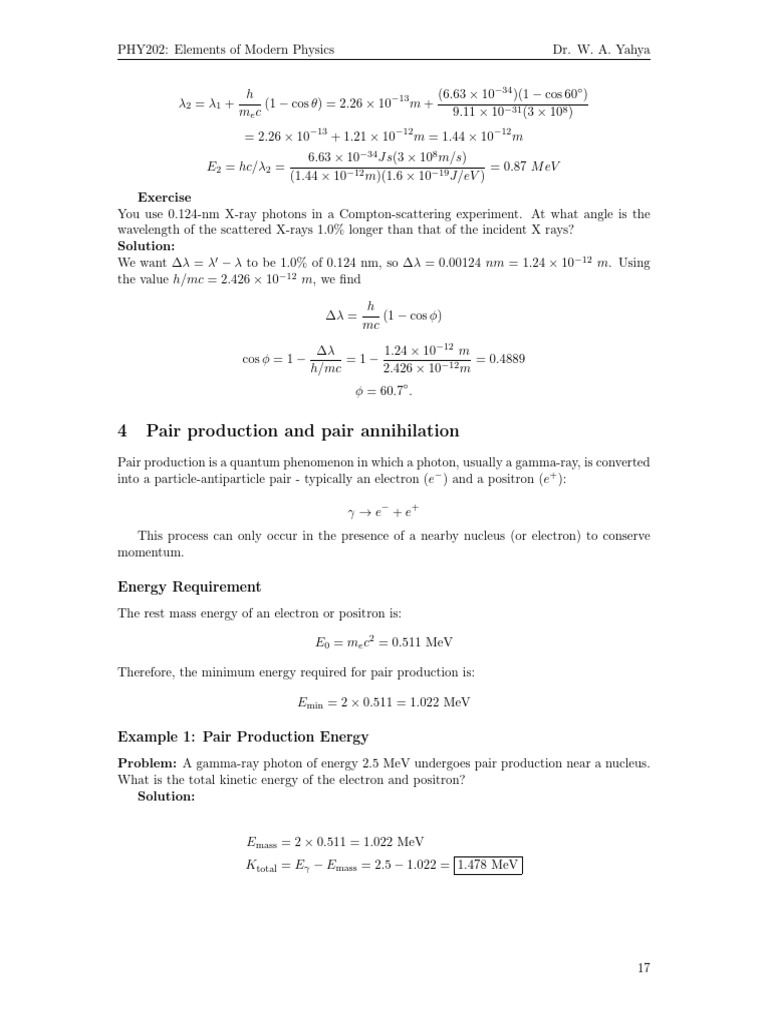 Pair Production Wave-Partcle | PDF | Uncertainty Principle | Electron