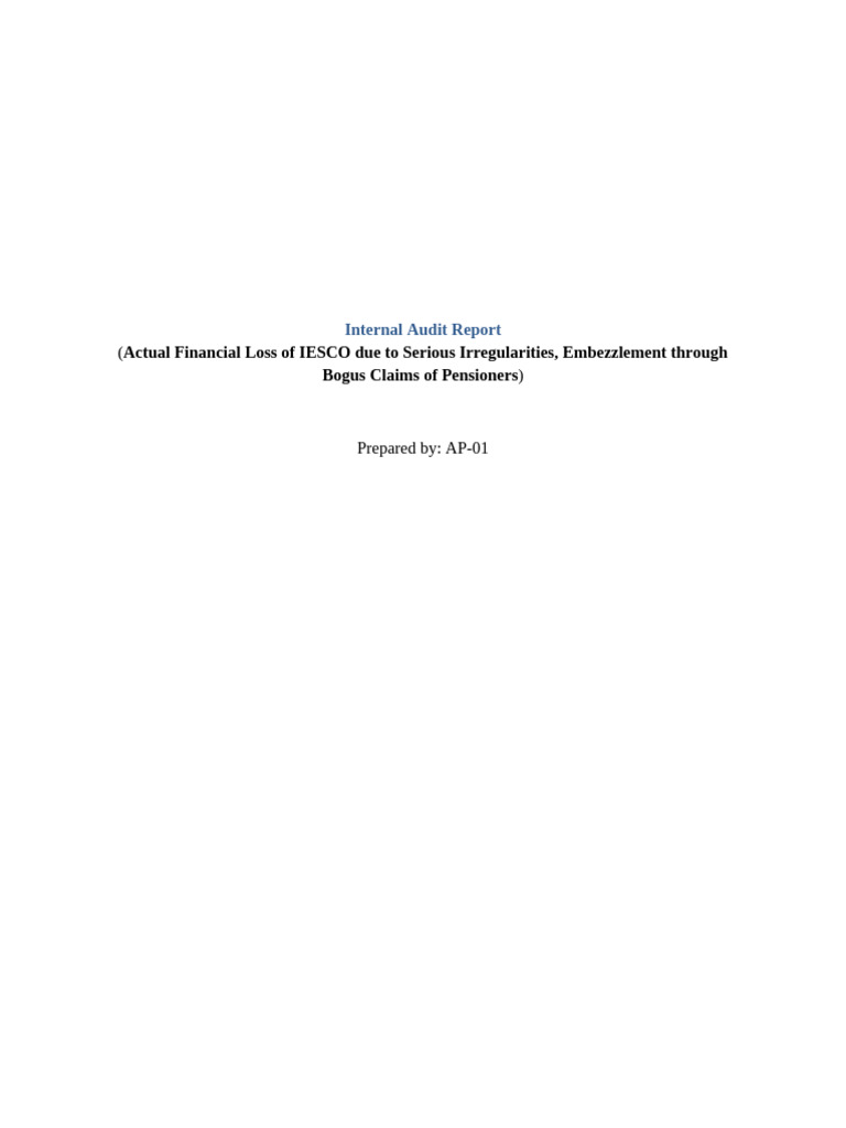 PVC Audit Reveals IESCO Losses | PDF | Audit | Cheque