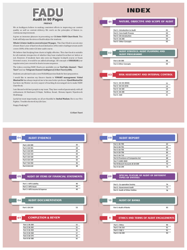 CA Inter FADU Audit Chart Book | PDF | Audit