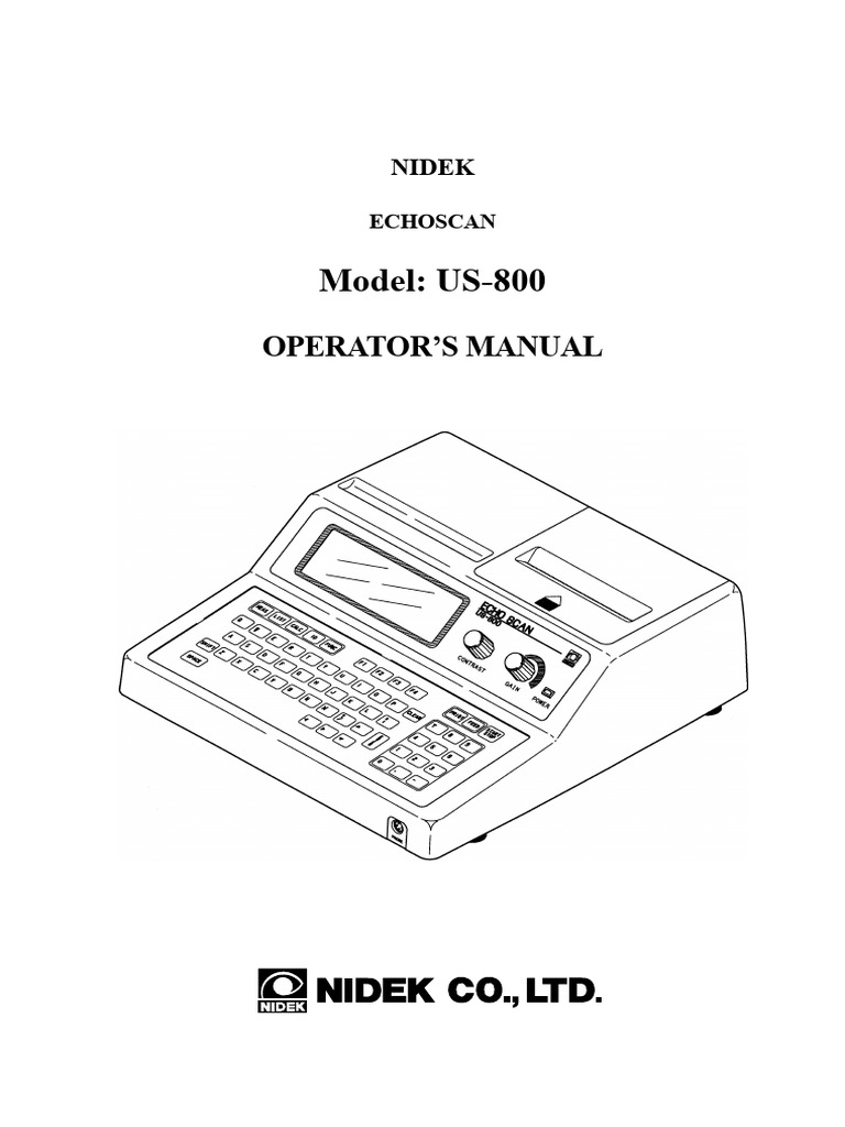 Nidek US 800 Echoscan User Manual PDF Nidek US 800 Echoscan User Manual PDF