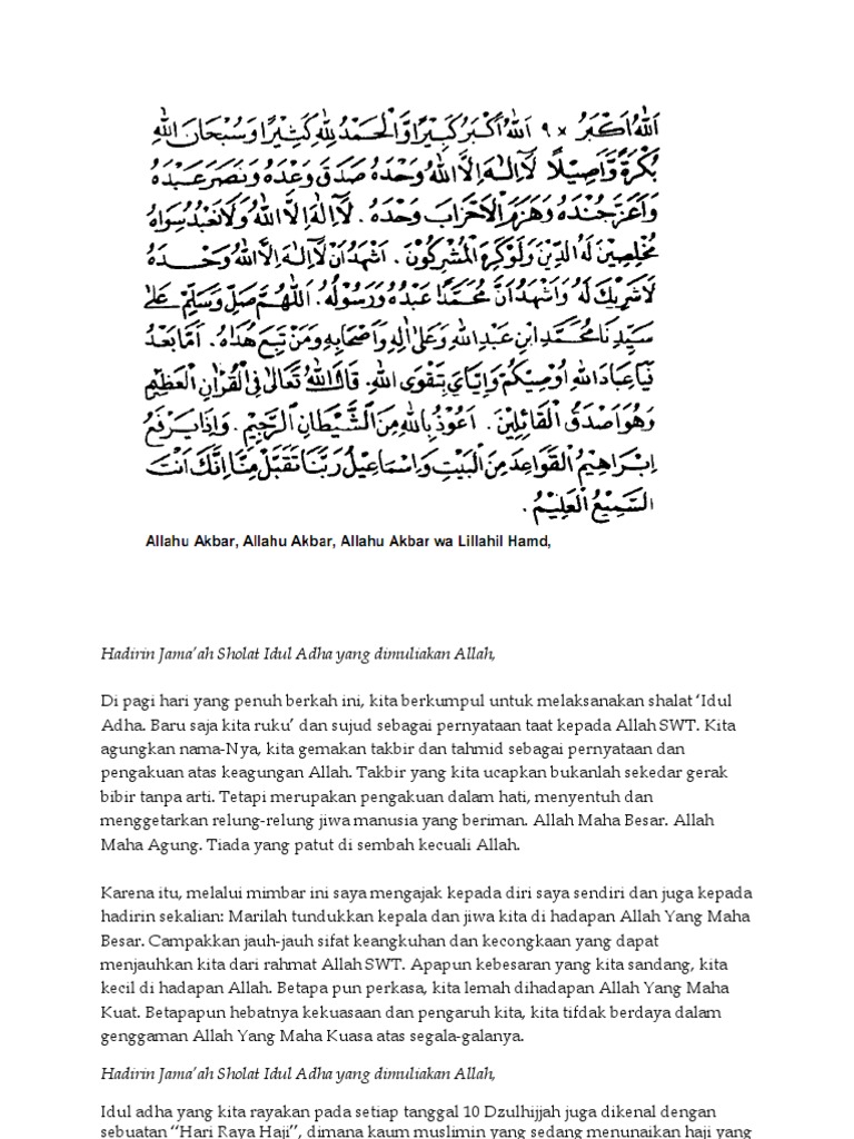 Khutbah Idul Adha 2011