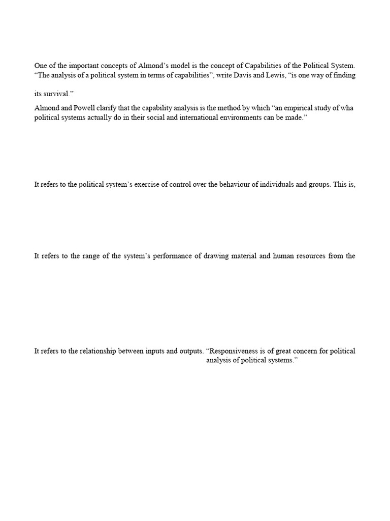 Almond and Powell's Political Capabilities | PDF