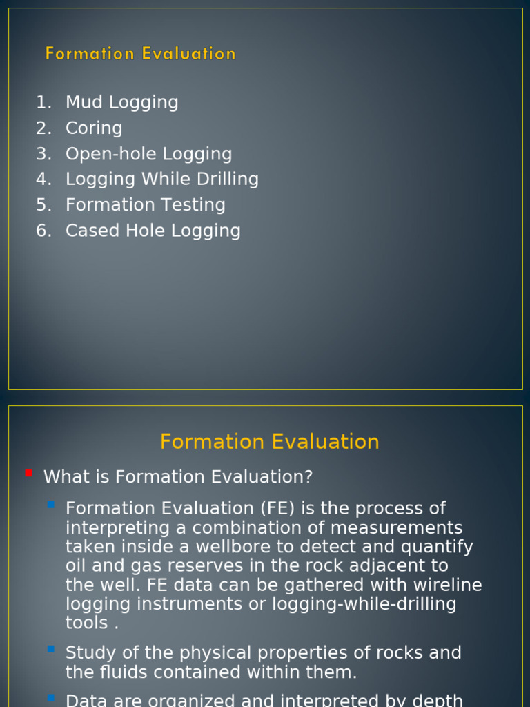 Formation Evaluation Techniques in Oil Exploration | PDF