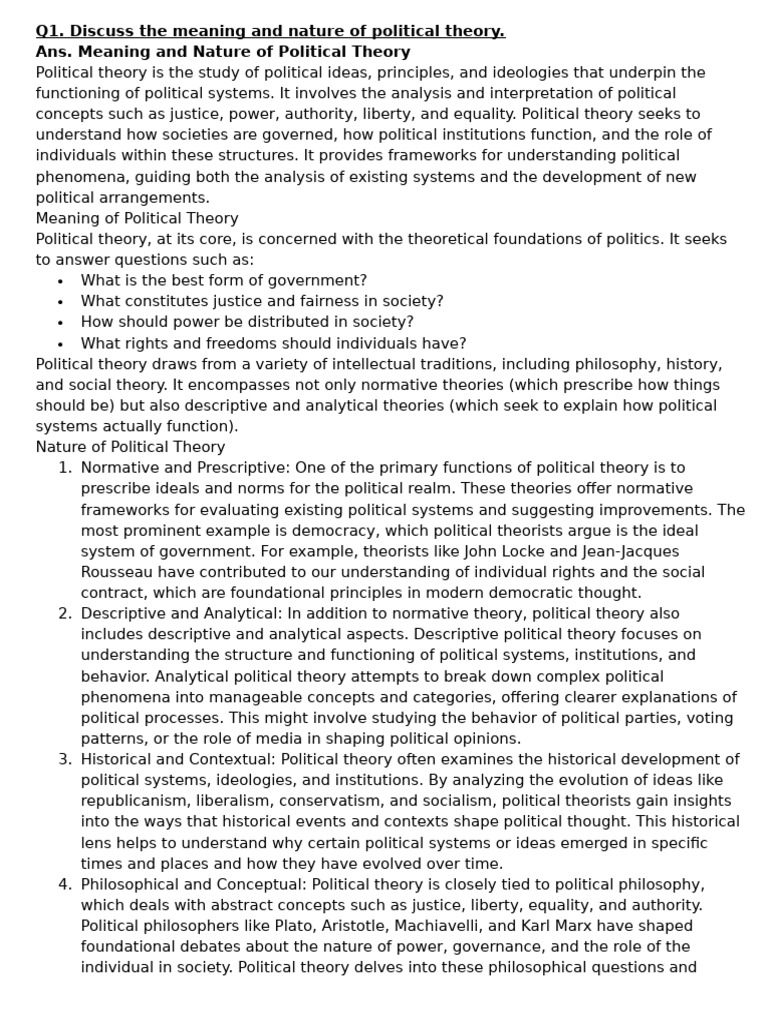 Understanding Political Theory Basics | PDF | Political Philosophy ...