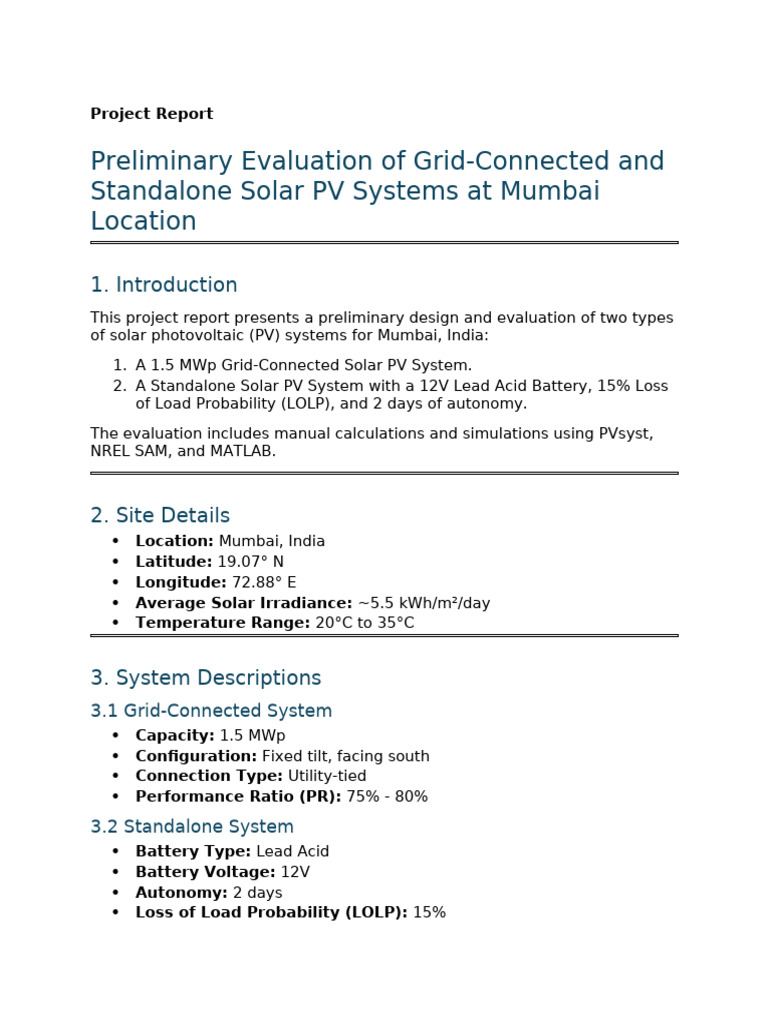 Solar PV Systems Evaluation in Mumbai | PDF | Photovoltaic System ...