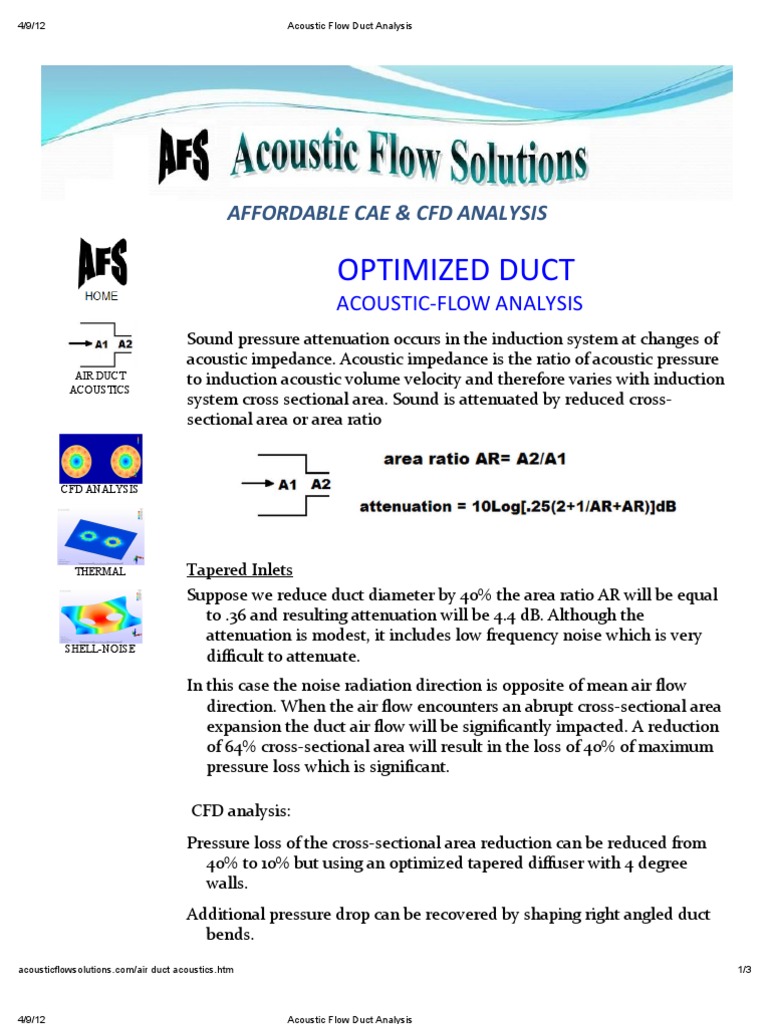 Acoustic Flow Duct Analysis | PDF | Duct (Flow) | Attenuation