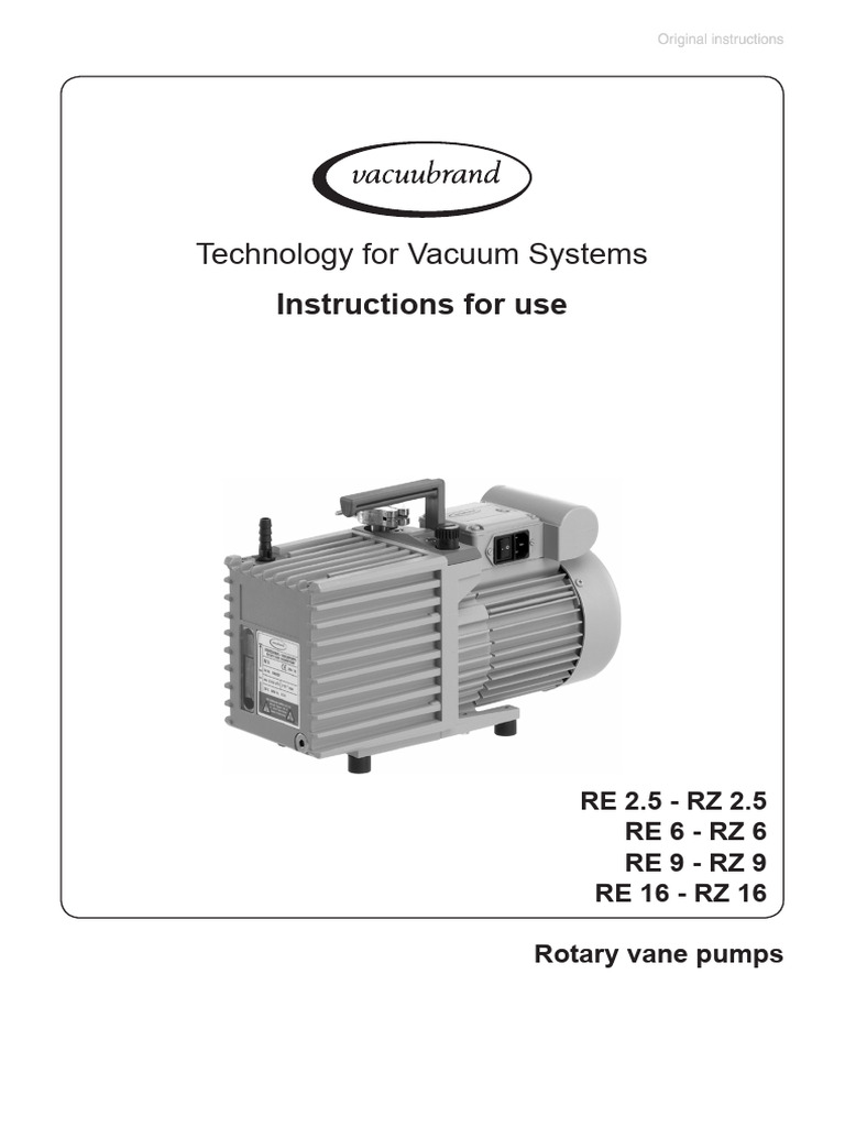Rotary Vane Pump User Manual | PDF | Pump | Valve