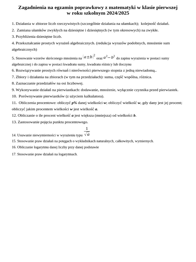zagadnienia-na-egzamin-poprawkowy-z-matematyki-w-klasie-pierwszej-w
