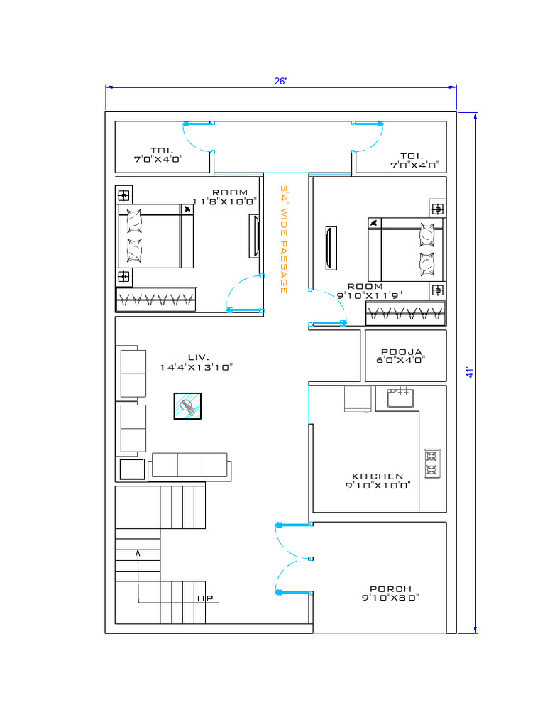 Floor Plan Layout with Dimensions | PDF