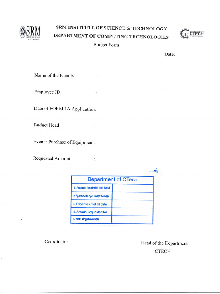 Budget Form | PDF