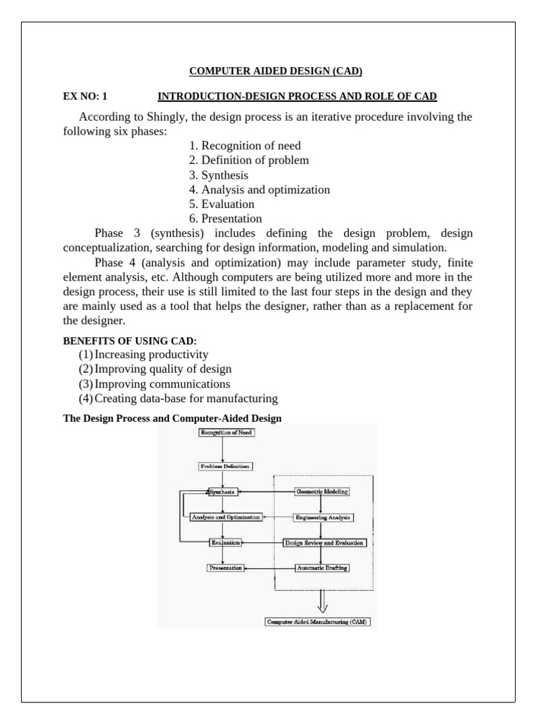 CAD Design Process Overview | PDF | Engineering Tolerance | Computer ...