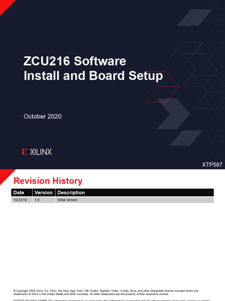 xtp587 Zcu216 Setup C 2020 1 | PDF | Usb | Ethernet