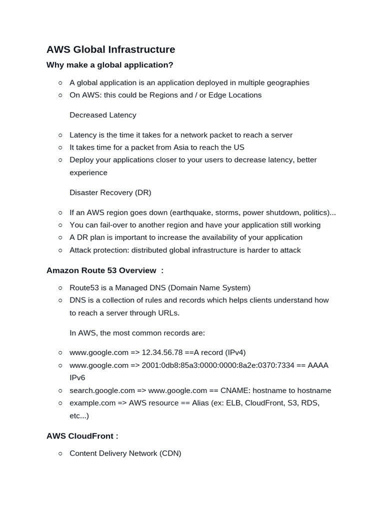 AWS Global Infrastructure | PDF