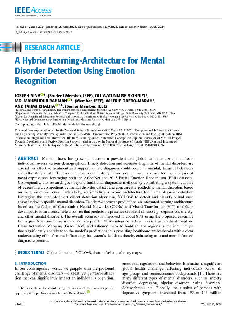 Hybrid Learning for Mental Disorder Detection | PDF | Cognitive Science