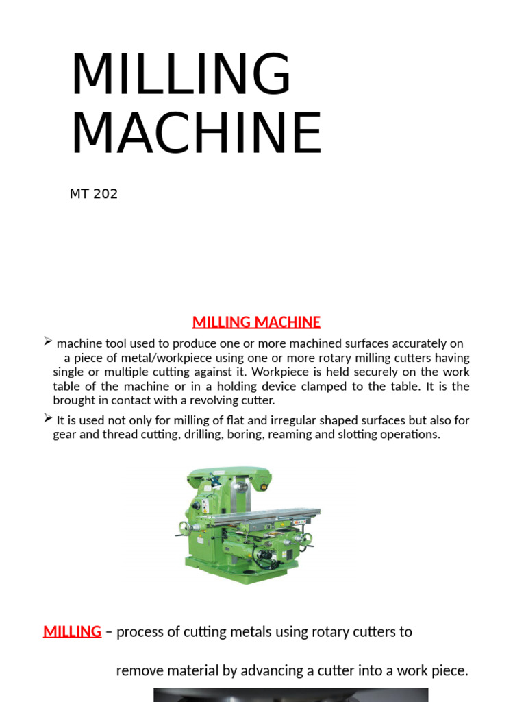 Milling Machine 1 | PDF | Gear | Machining