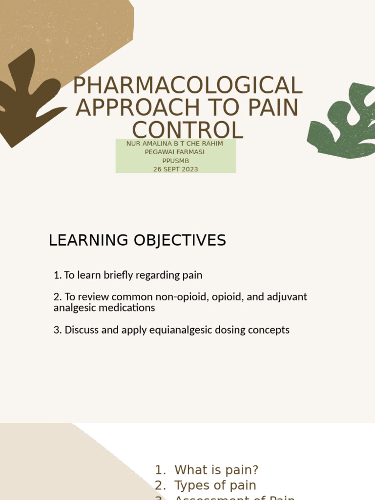 Pharmacological Pain Management Guide | PDF | Analgesic | Opioid
