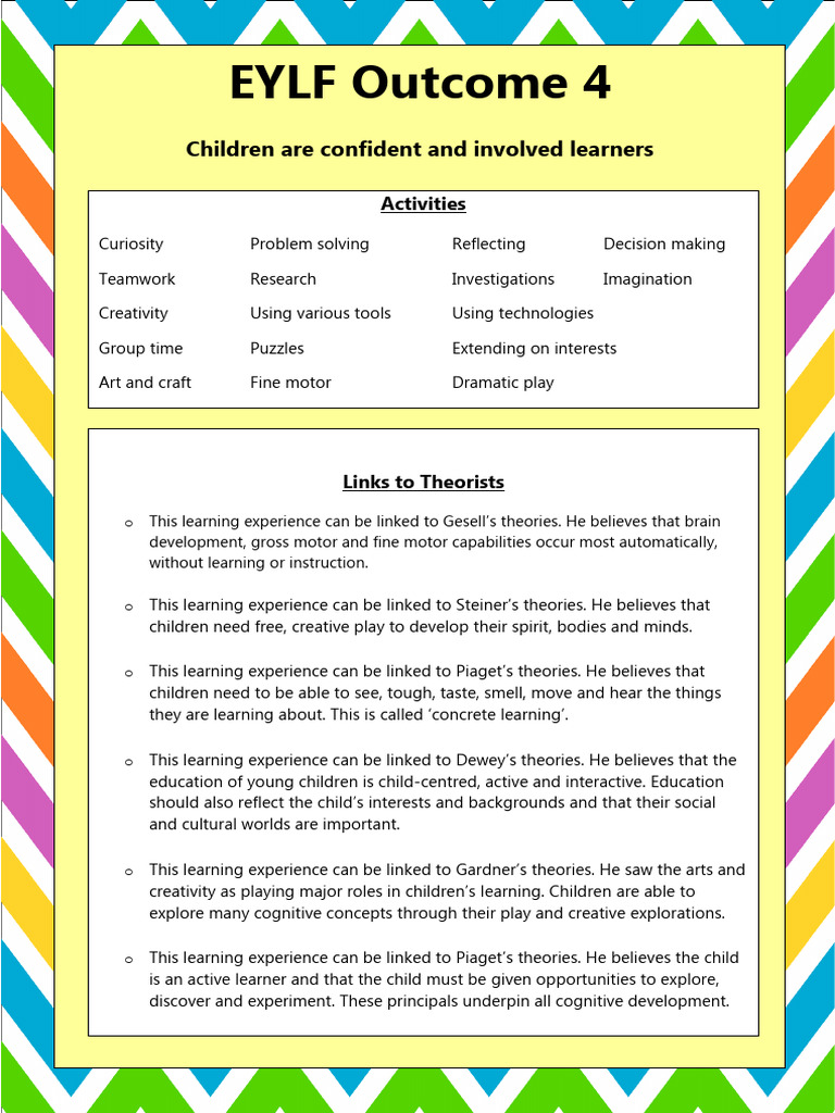 EYLF Outcome 4: Confident Learners | PDF