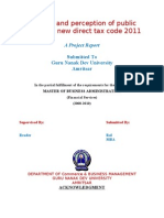 Attitude and Perception of Public Regarding New Direct Tax Code 2011