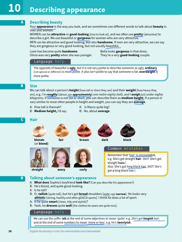 Describing Appearance and Character | PDF | Linguistics