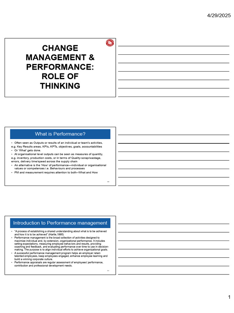 Change Management & Performance Insights | PDF | Performance Appraisal ...