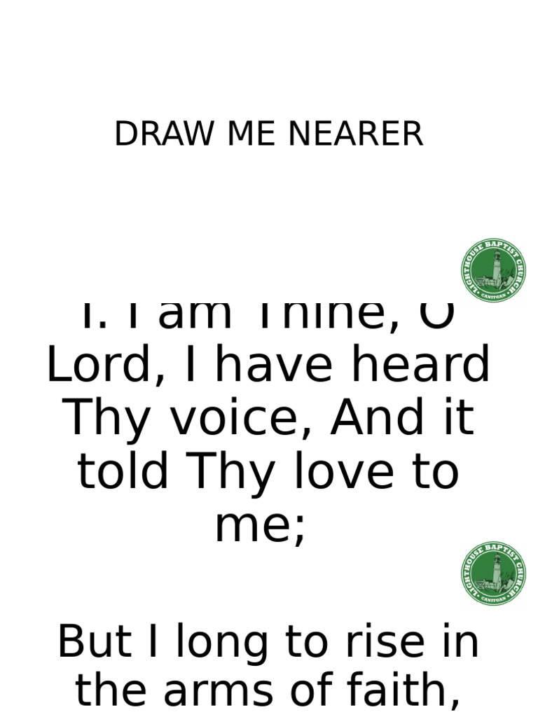 Draw Me Nearer Hymn Lyrics | PDF