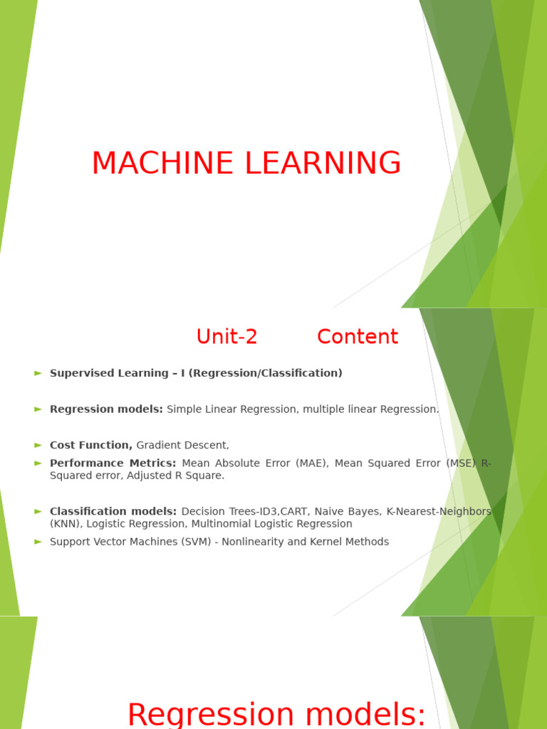 Supervised Learning: Regression & Classification | PDF | Support Vector ...