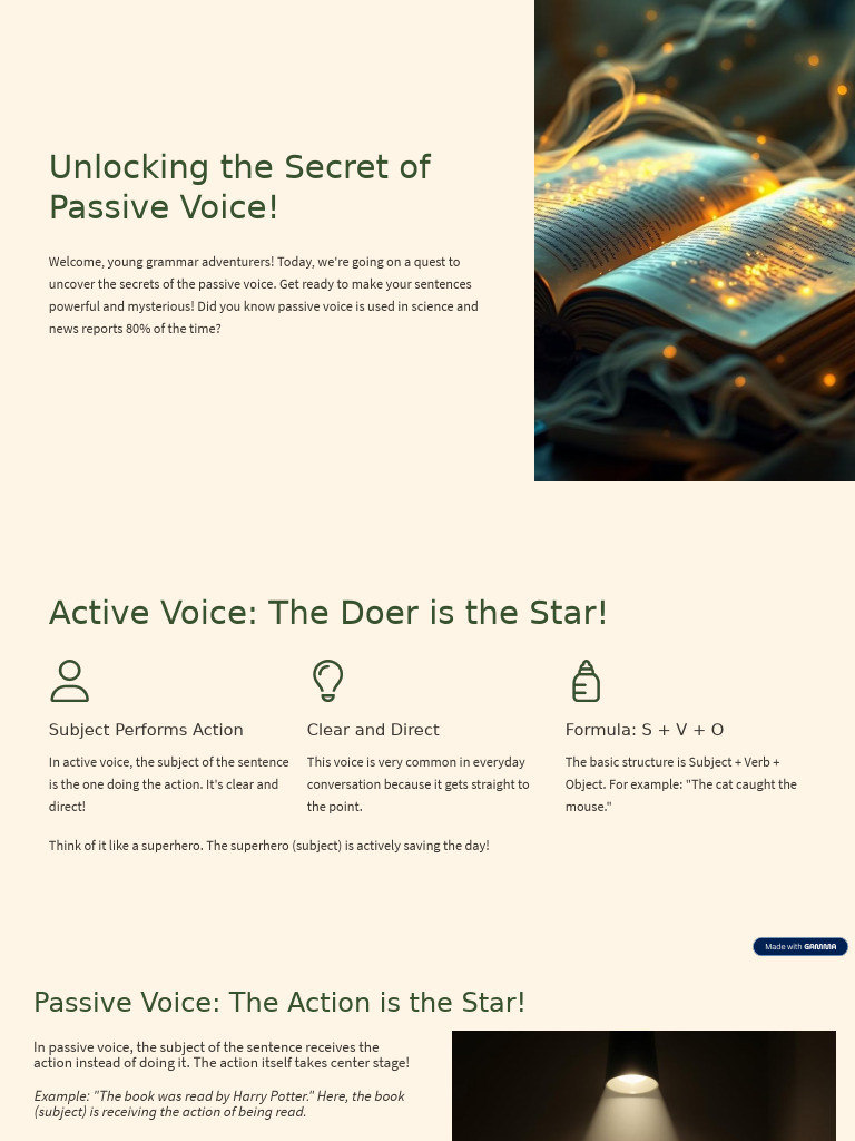 Mastering Passive Voice Techniques | PDF | Subject (Grammar) | Linguistics
