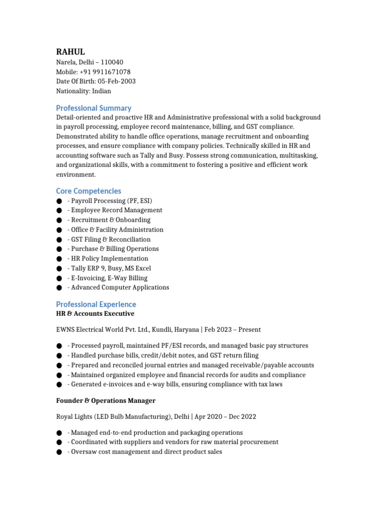 Rahul Thakur Resume | PDF