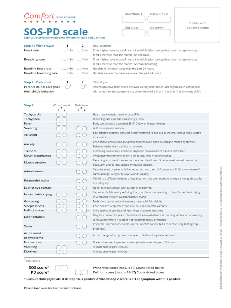 SOS-PD Scale en April 2015 | PDF | Midazolam | Medical Specialties