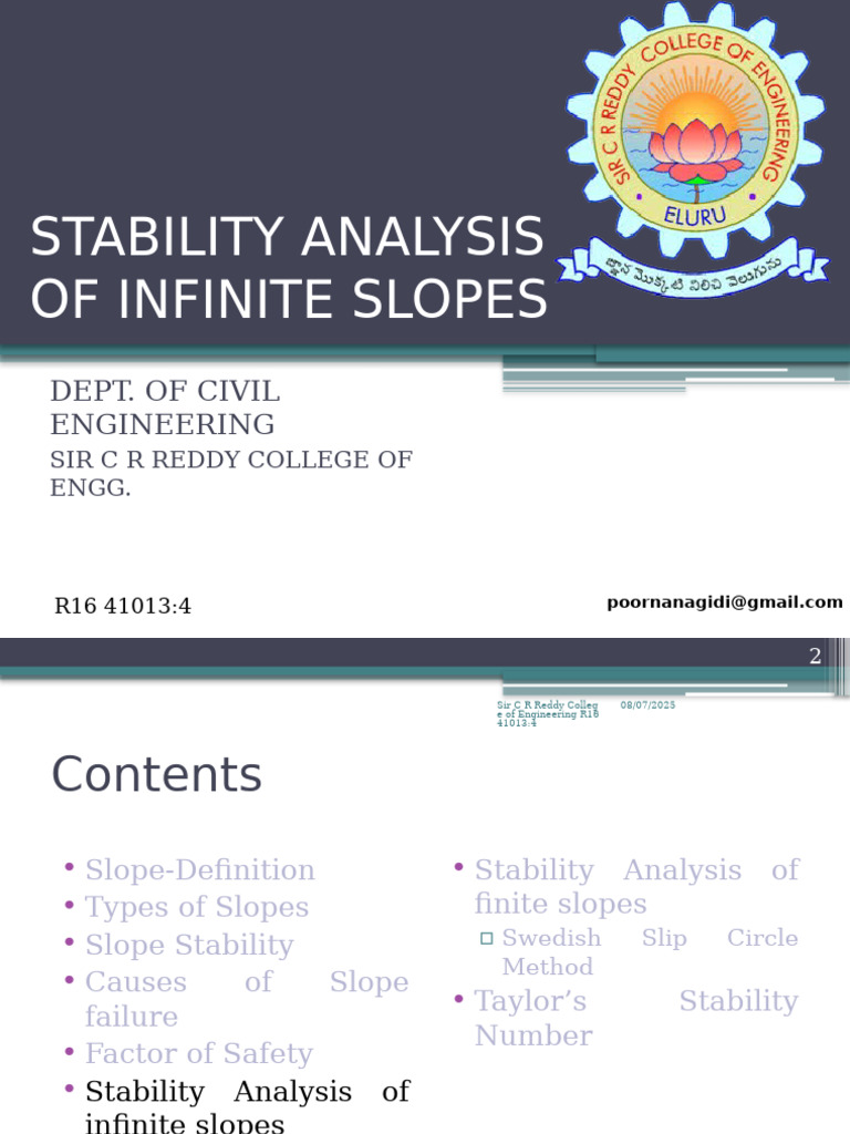 R16 41013.4 Analysis of Infinite Slopes | PDF | Applied And ...