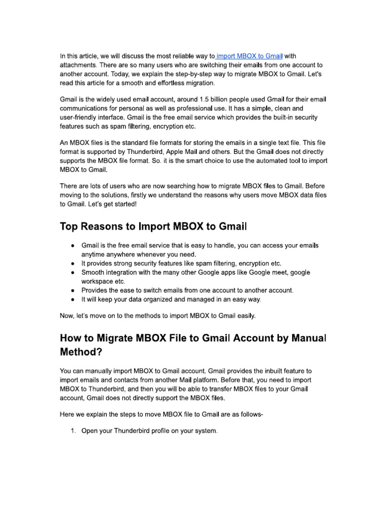 How To Import MBOX To Gmail PDF