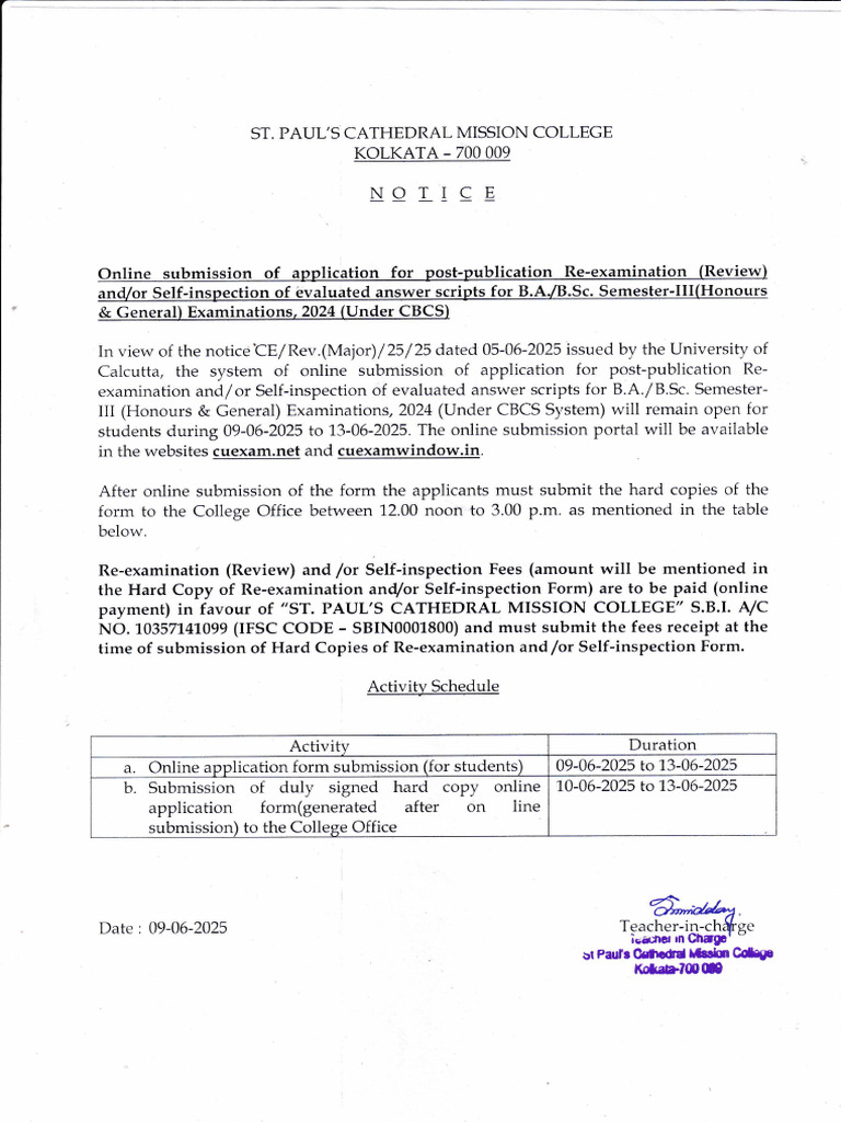 Online Re-exam Application Notice 2024 | PDF