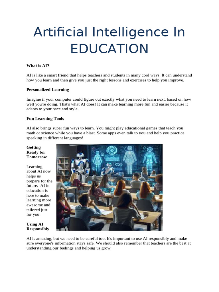 Artificial Intelligence in EDUCATION | PDF