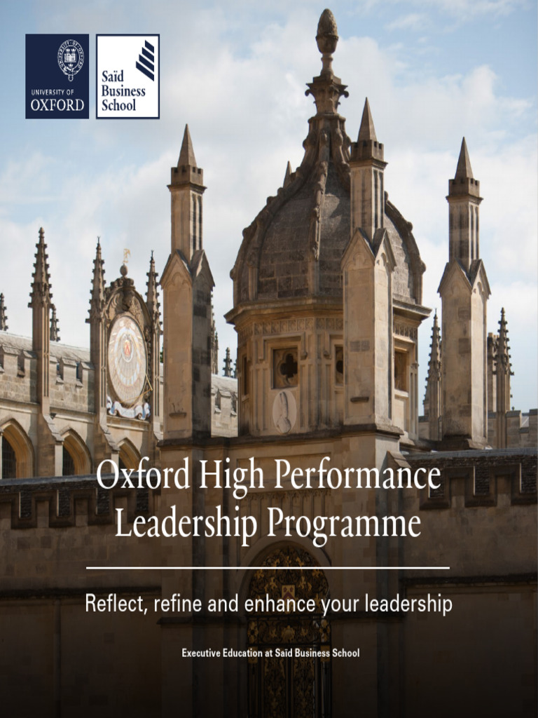 Oxford High Performance Leadership Program | PDF | Leadership | Learning