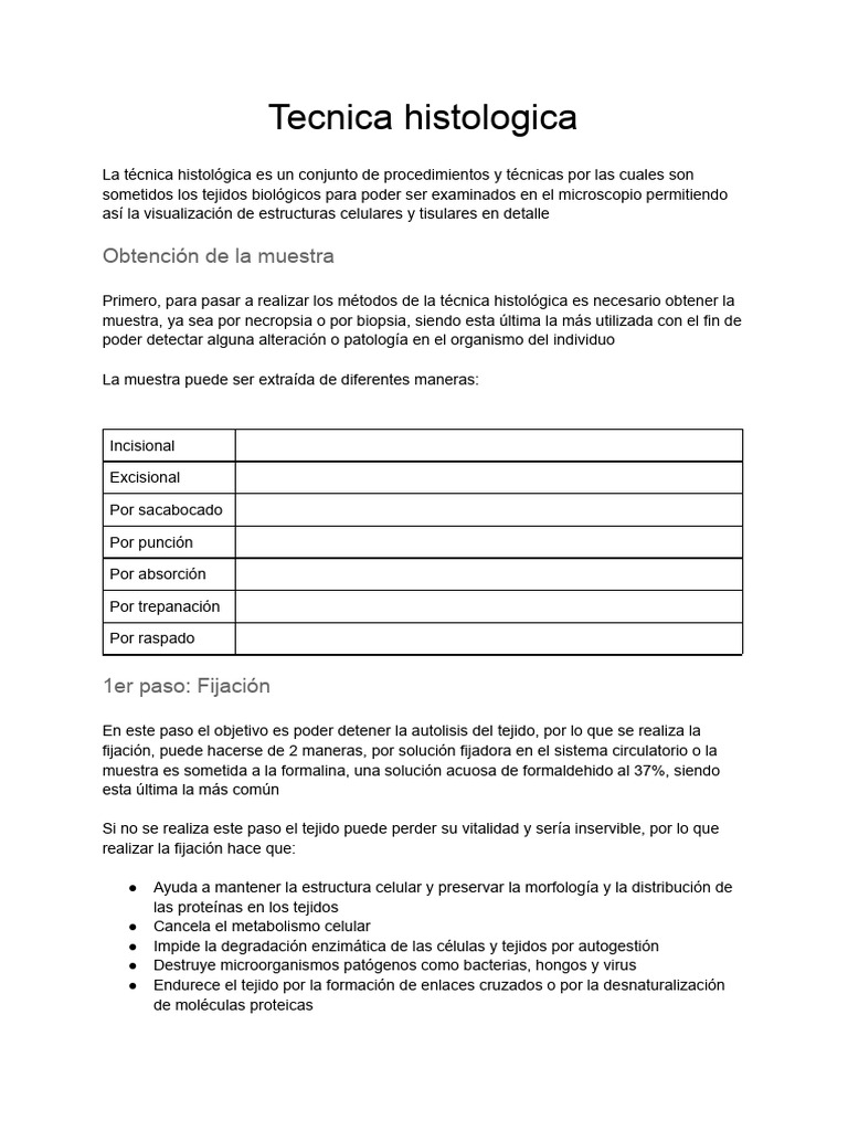 Técnica Histológica: Pasos y Coloraciones | PDF | Tinción | Proteínas