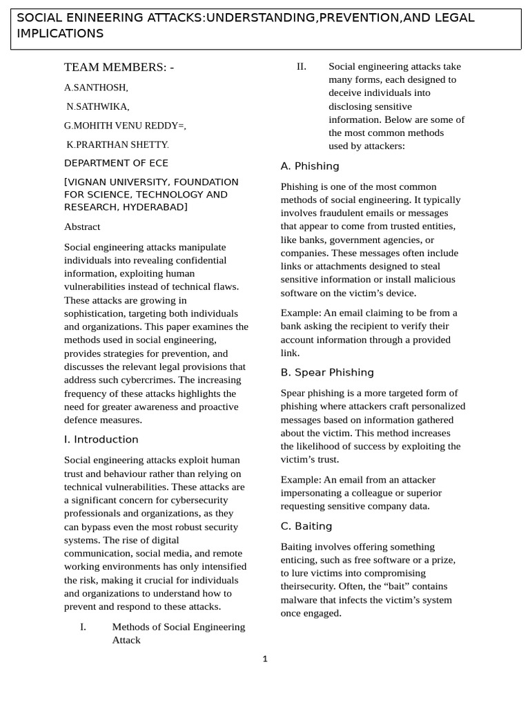 Understanding Social Engineering Attacks | PDF | Security | Computer ...