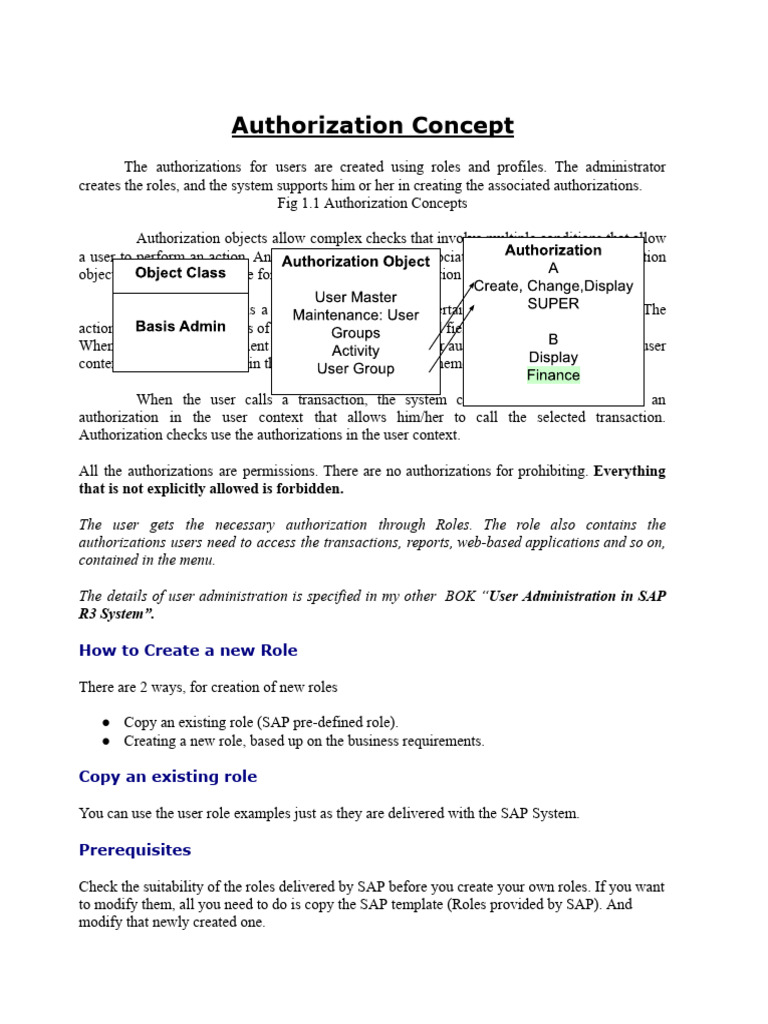 SAP User Role and Authorization Guide | PDF | Menu (Computing) | Data ...