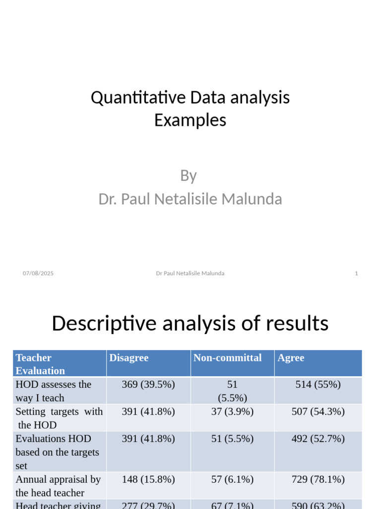 Quantitative Data Analysis Examples | PDF | Student's T Test ...