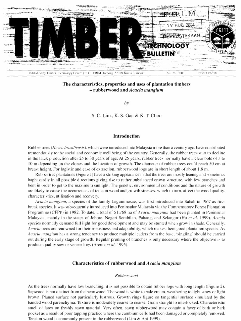 Characteristics of Rubber Wood PDF Wood Lumber