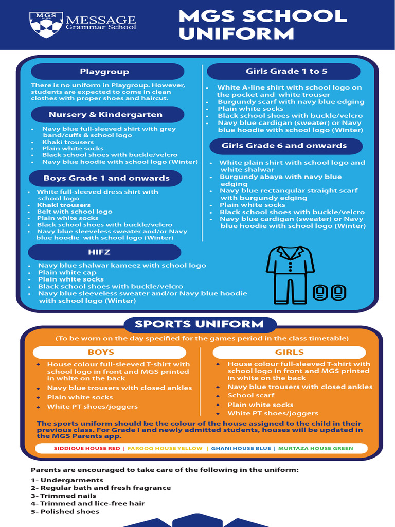 MGS School Uniform Guidelines | PDF | Sweater | Sock