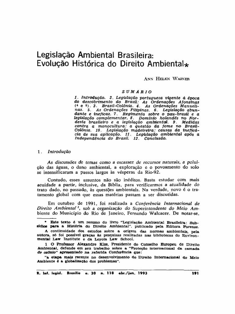 Evolução da Legislação Ambiental no Brasil | PDF | Direito Ambiental ...