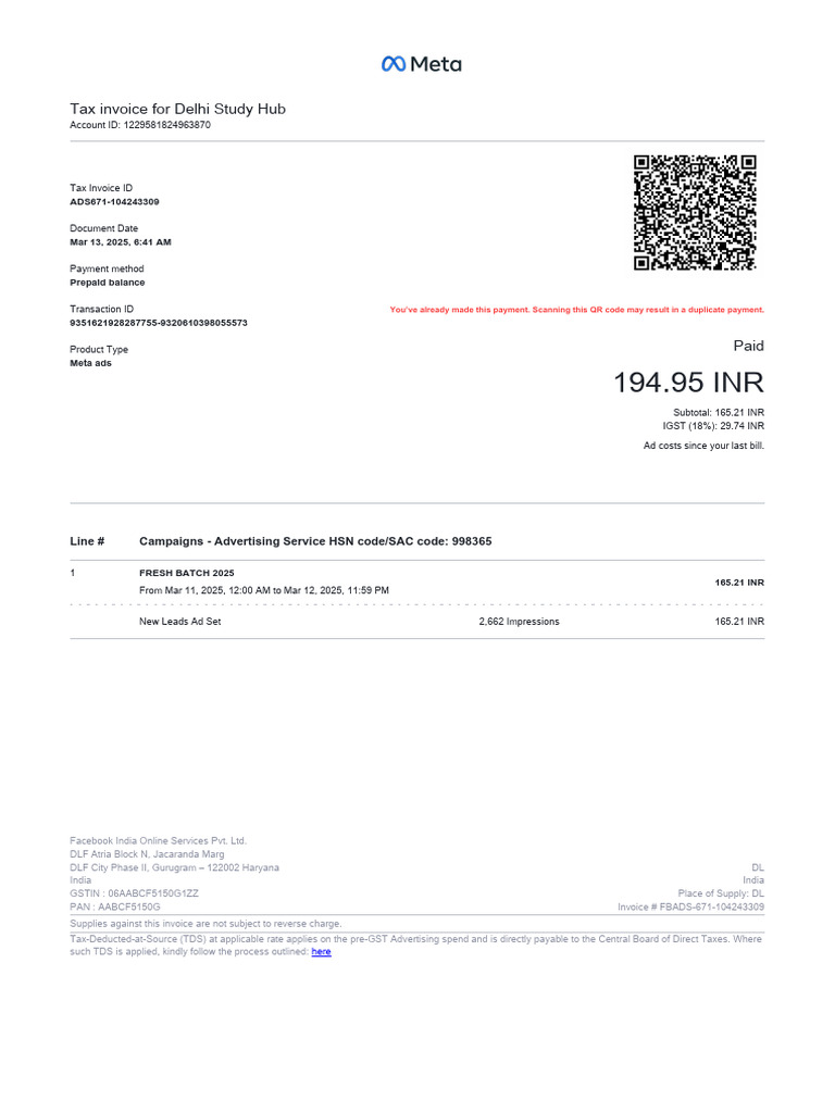 2025-03-13T06-41 Tax Invoice # | PDF | Invoice | Government Finances
