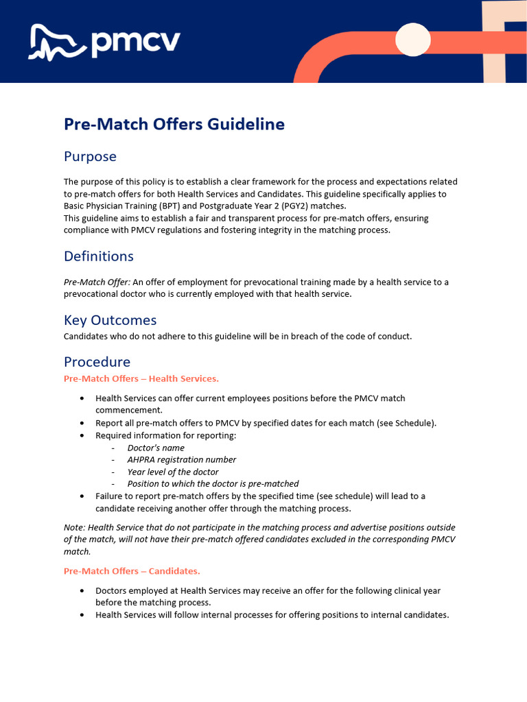 PMCV Pre-Match Offers Guidelines | PDF | Business