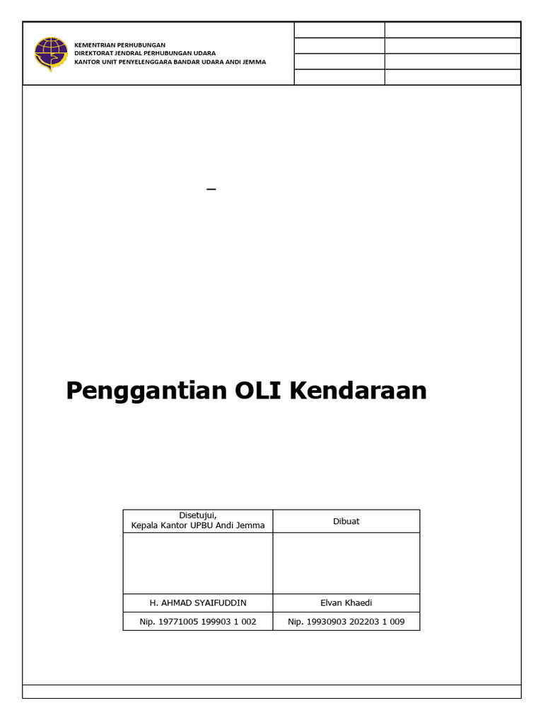 SOP Penggantian Oli - Unit A2B | PDF