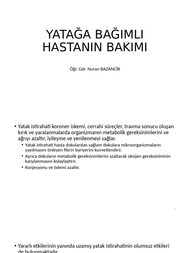 Yataga Bagimli Hastanin Bakimi | PDF