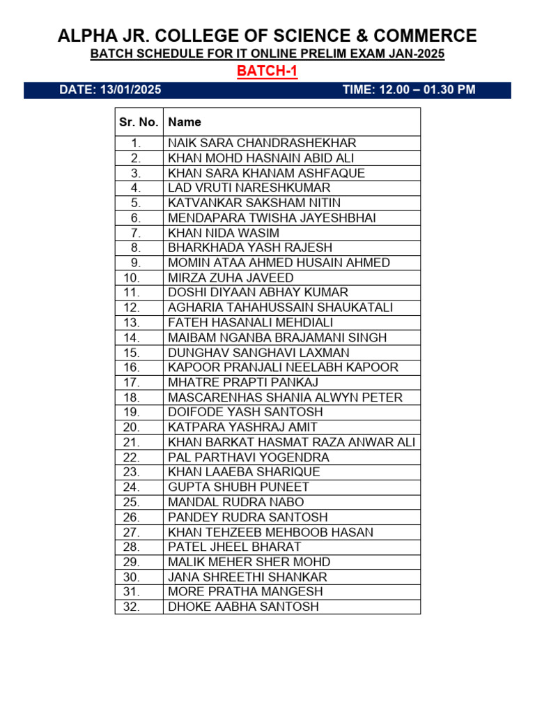 It Prelim Exam Schedule 2025 | PDF