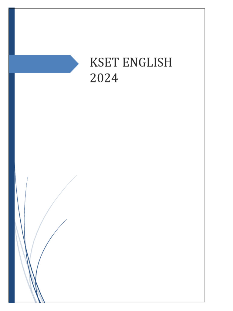 KSET 2024 English Question Paper & Answers | PDF | Qualitative Research