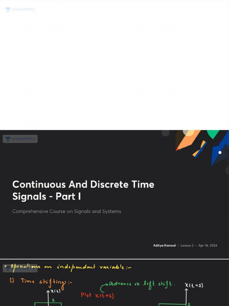 Continuous and Discrete Time Signals Part I With Anno | PDF